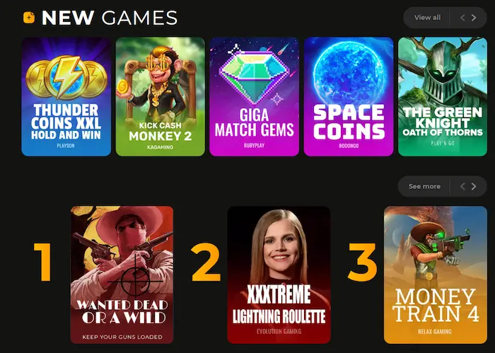 Spin Star Casino games
